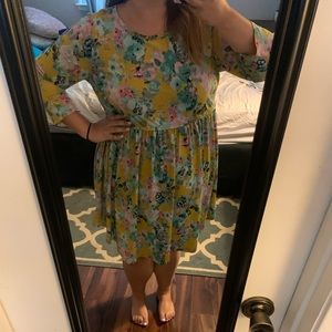 Glitzy Girlz Boutique Dress Yellow Floral